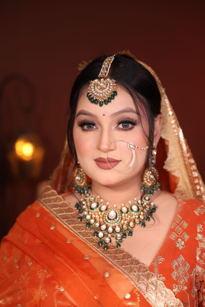 Elegant Indian bridal makeup with a flawless finish by GlambyTanishka